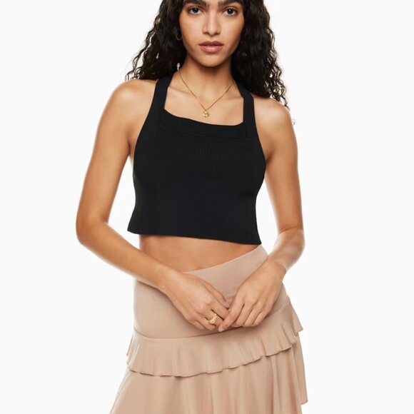 Aritzia WILFRED Cayenne Black Halter Top XS - Picture 1 of 12